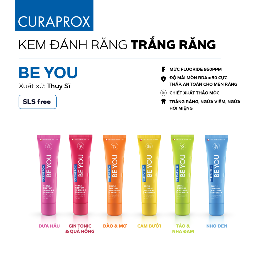  Kem đánh răng làm trắng răng Curaprox Be You 60ml 