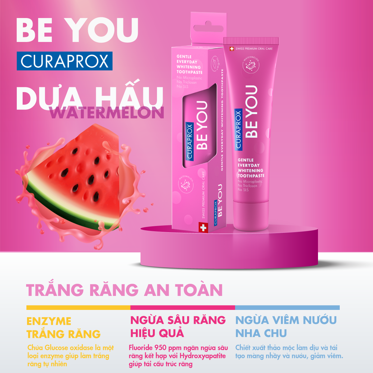  Kem đánh răng làm trắng răng Curaprox Be You 60ml 