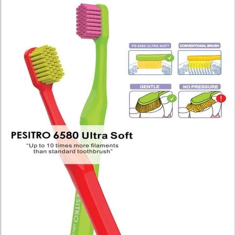  Bộ 3 bàn chải đánh răng siêu mềm Pesitro 6580 Ultra 