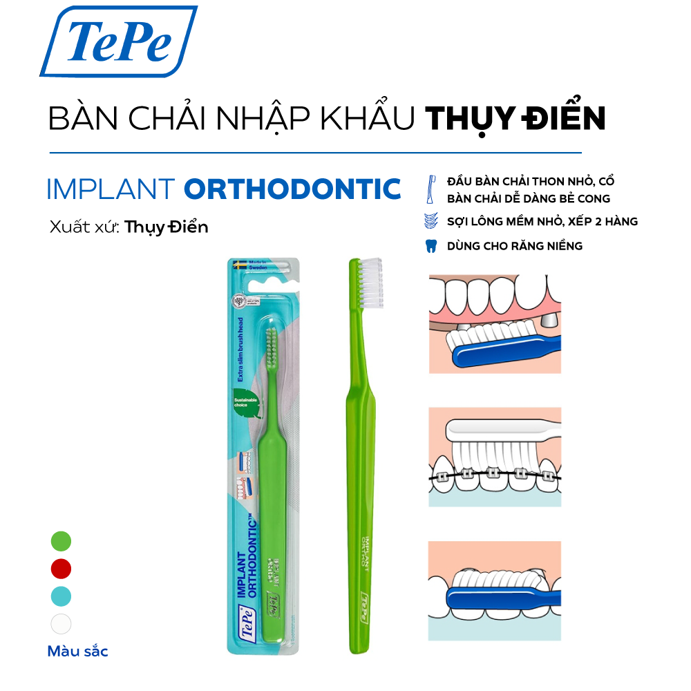 Bàn chải răng niềng implant TePe Thụy Điển 