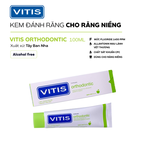  Kem đánh răng Vitis Orthodontic cho răng niềng 100ml 