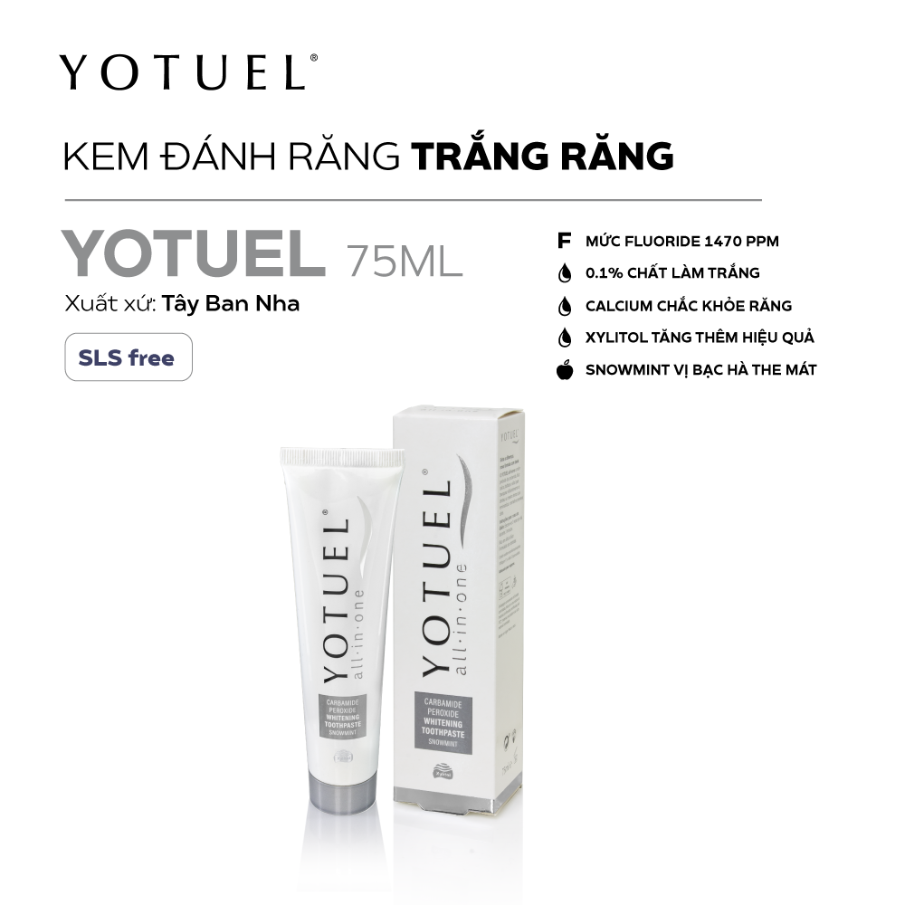  Kem đánh răng Yotuel Snowmint làm trắng răng 75ml 