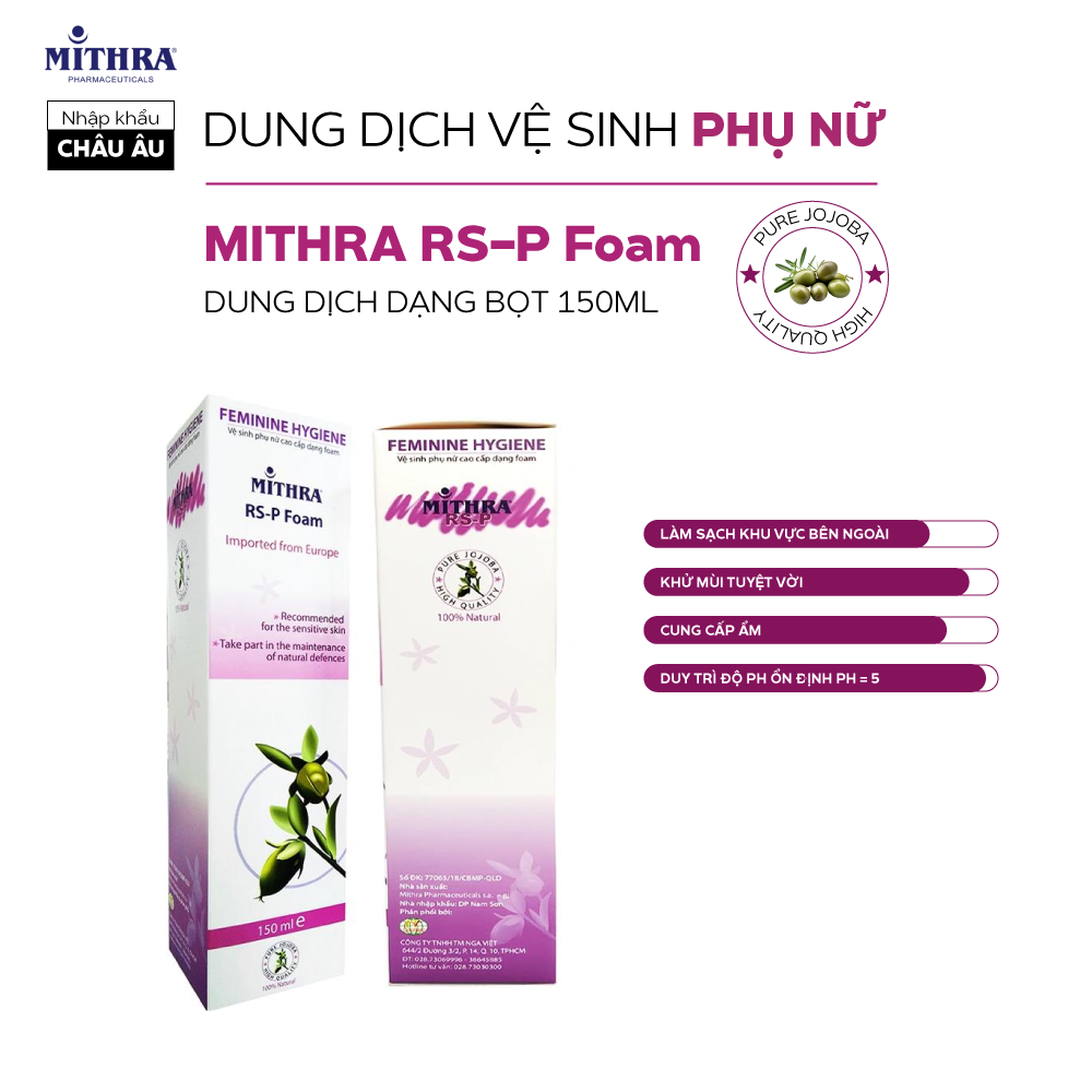  [Date 11.2025] Dung dịch vệ sinh phụ nữ Mithra RS-P Foam 150ml 