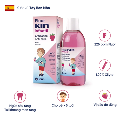  Nước súc miệng FluorKin Children 500ml 