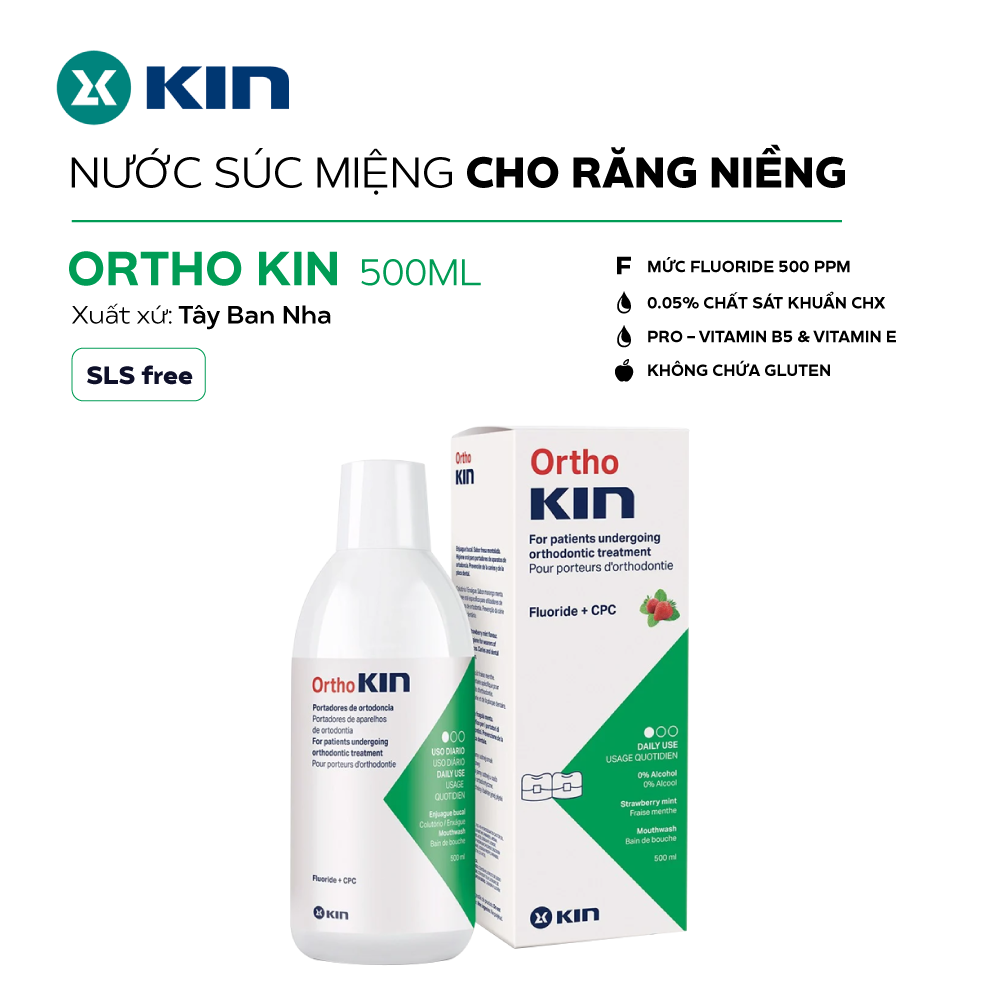  Nước súc miệng Ortho Kin cho răng niềng 500ml 