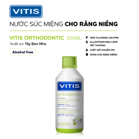  Nước súc miệng Vitis Orthodontic cho răng niềng 500ml 