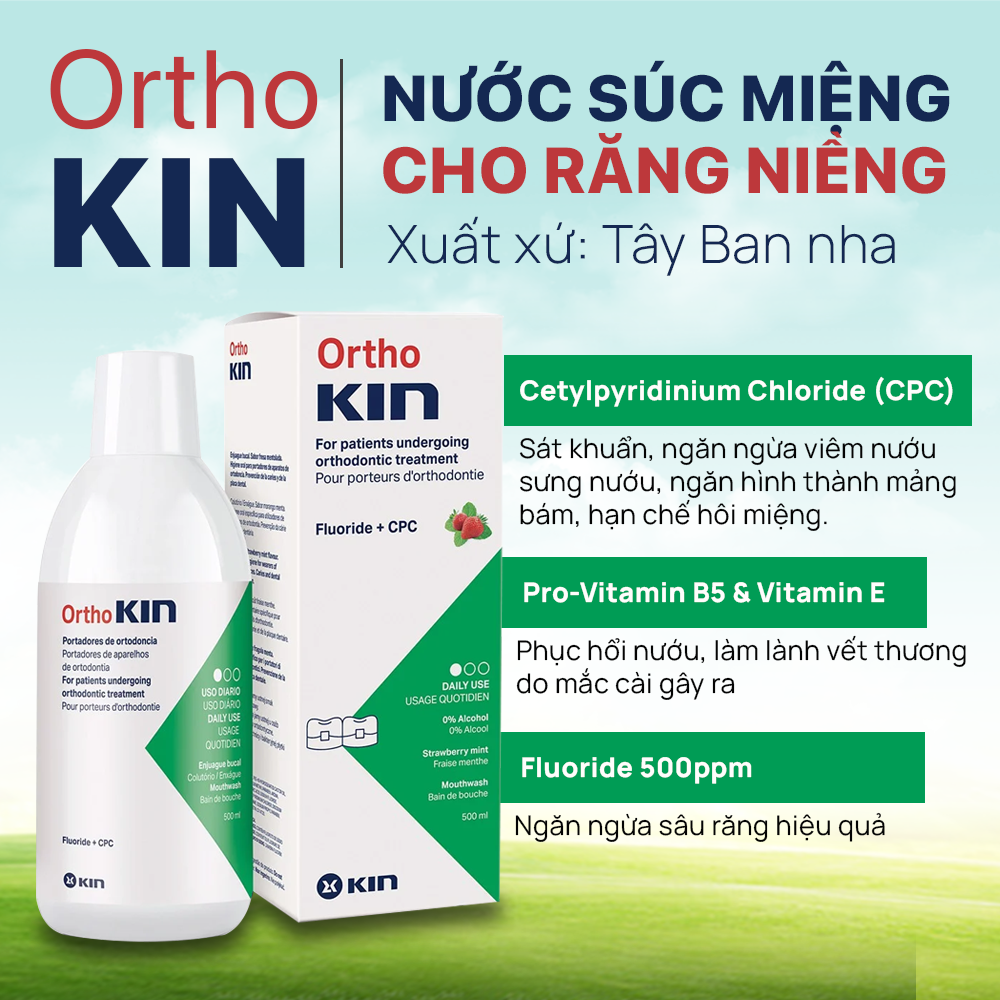  Nước súc miệng Ortho Kin cho răng niềng 500ml 