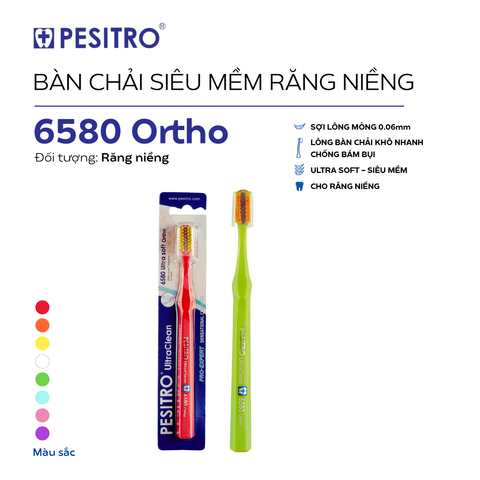  Bàn chải răng niềng Pesitro 6580 Ortho Ultra Soft 