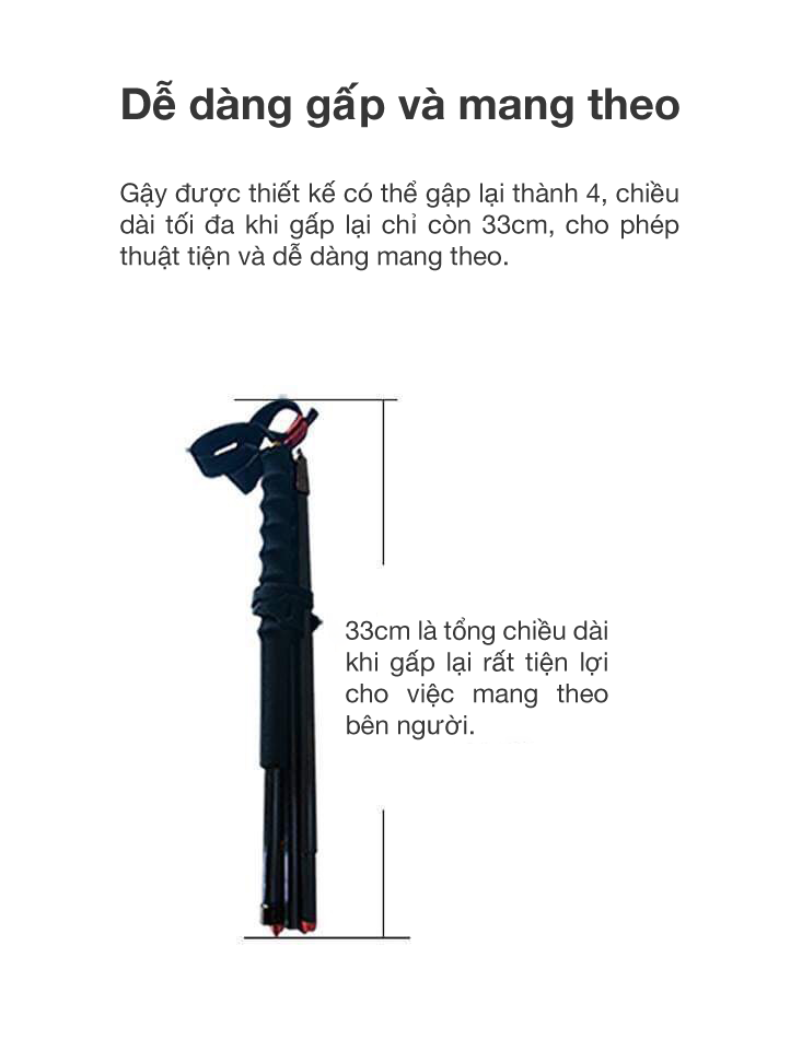  Gậy leo núi chạy trail siêu nhẹ bền chắc Zenone Z1902 Aluminum 