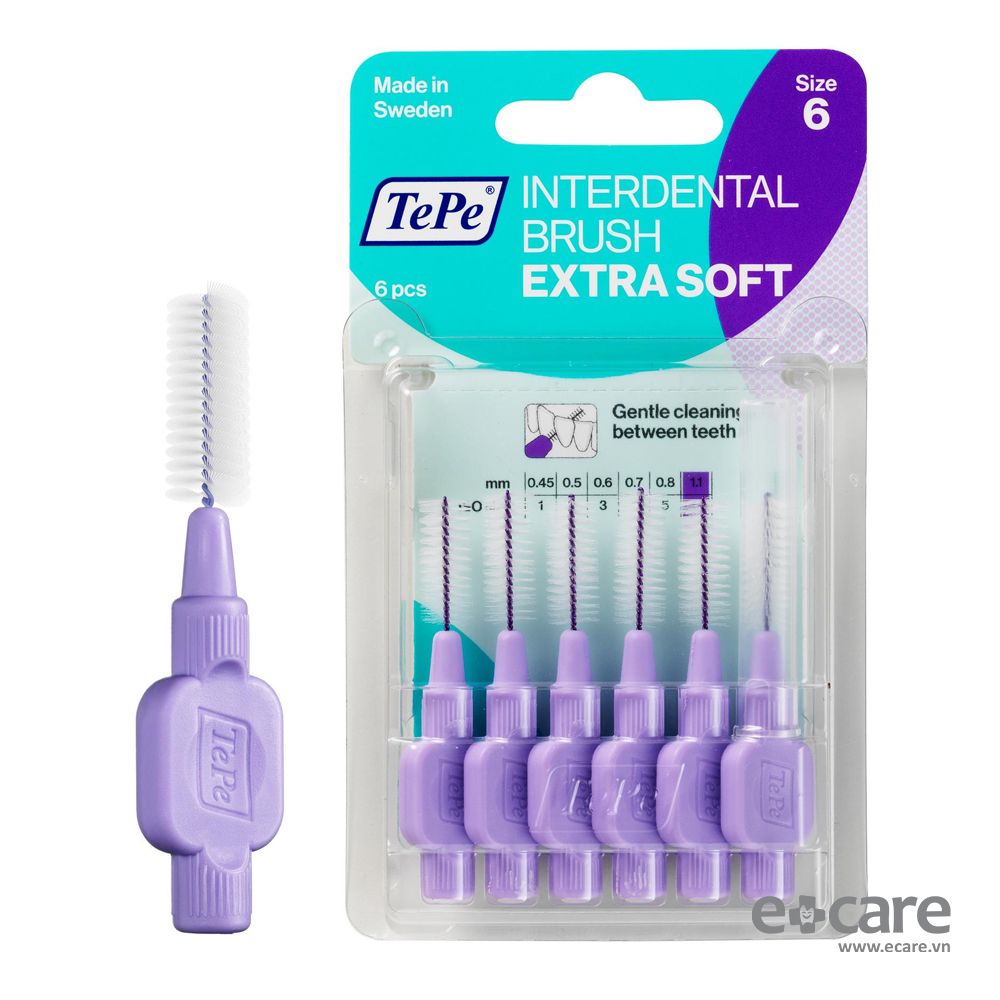  Tăm chải kẽ răng TePe Extra Soft size 1.1mm (màu tím) 