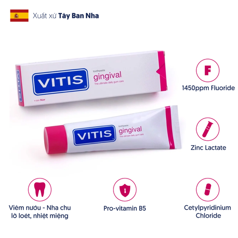  Kem đánh răng Vitis Gingival ngừa viêm nướu 100ml 