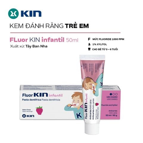  Kem đánh răng trẻ em 1-6 tuổi Fluor Kin Infantil 60g 