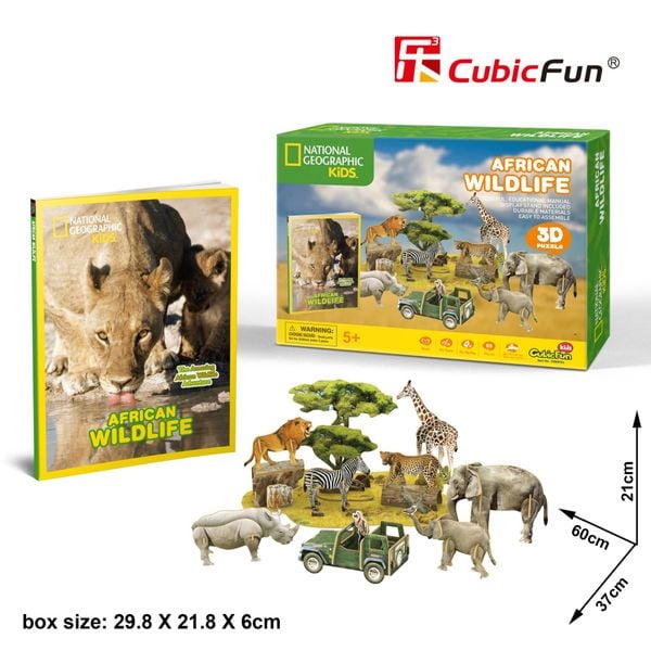  Mô Hình Giấy Cubic Fun - Thú Hoang Châu Phi 