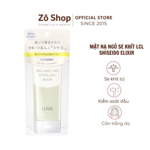 Mặt nạ ngủ se khít lỗ chân lông, kiểm soát dầu - Shiseido Elixir Lefre Balancing Good Night Mask Pore Care (90g)