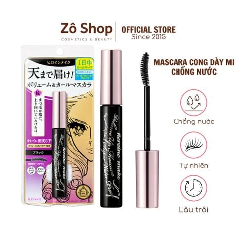 Mascara dày cong mi, siêu chống nước - Heroine Kiss Me Volume Up Mascara Super WP 6g