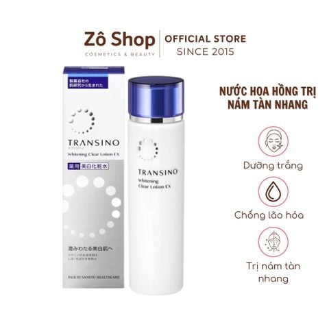 Nước hoa hồng cao cấp dưỡng trắng, cải thiện nám/ tàn nhang - Transino Whitening Clear Lotion EX (150ml)