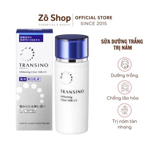 Sữa dưỡng trắng, đặc trị trị nám/ tàn nhang chuyên sâu - Transino Whitening Clear Milk EX (100ml)