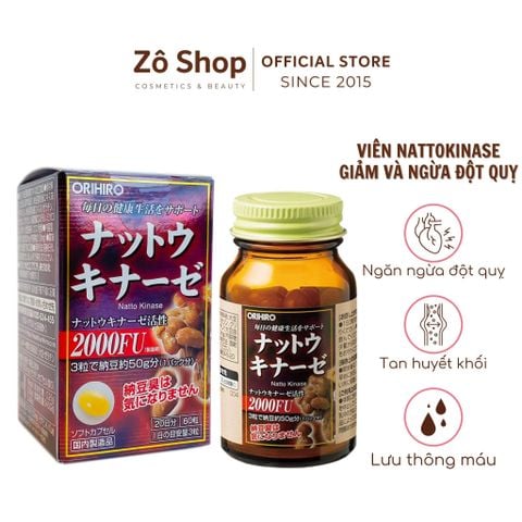 Viên phòng ngừa và hỗ trợ điều trị đột quỵ - Orihiro Nattokinase 2000FU (60 viên)