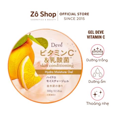 Gel 5 in 1 dưỡng ẩm, dưỡng trắng, cấp nước, cân bằng da - Devé vitamin C & Acid lactic Hydro Moisture Gel 300g