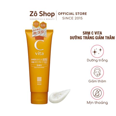 Sữa rửa mặt dưỡng trắng, se khít lcl, giảm thâm - Meishoku C Vita Clear Facial Wash 100g