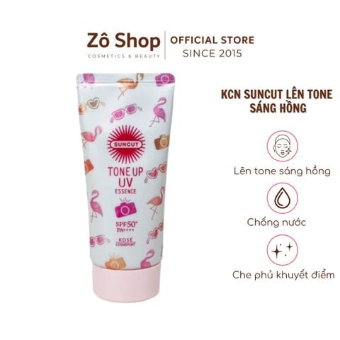 Kem chống nắng lên tone sáng hồng - Kose Suncut Tone Up UV Essence Pink Flamingo Color SPF50+ PA++++ 80g