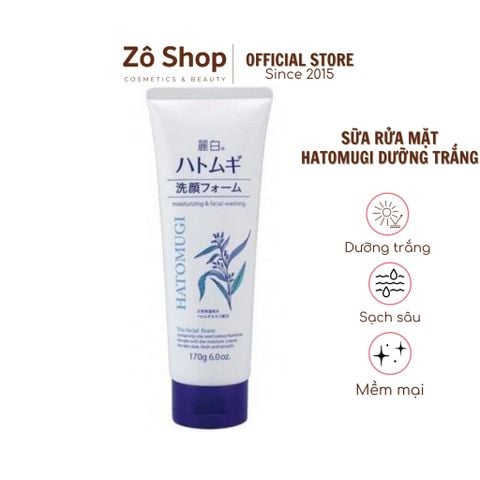 Sữa rửa mặt dưỡng trắng mịn, cấp ẩm - Reihaku Hatomugi Moisturizing & Facial Washing 170g