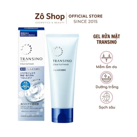 Sữa rửa mặt dưỡng trắng, mềm ẩm Transino Clear Gel Wash 110g