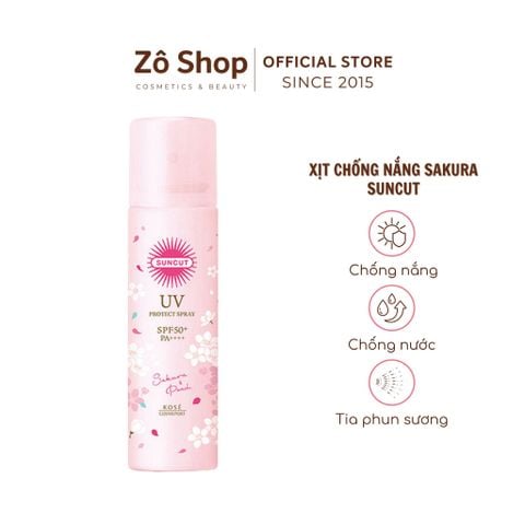 Xịt chống nắng Kose Suncut Sakura UV Protect Spray SPF50+ PA++++ 90g