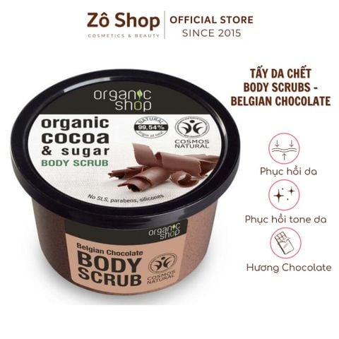 Tẩy da chết body Chocolate - Organic Shop Body Scrub (250ml) - Belgian Chocolate
