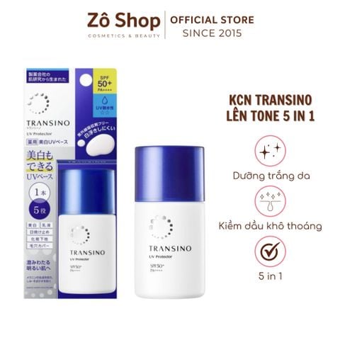 KCN lên tone, dưỡng trắng 5 in 1 - Transino UV Protector SPF 50+ PA++++ (30ml)