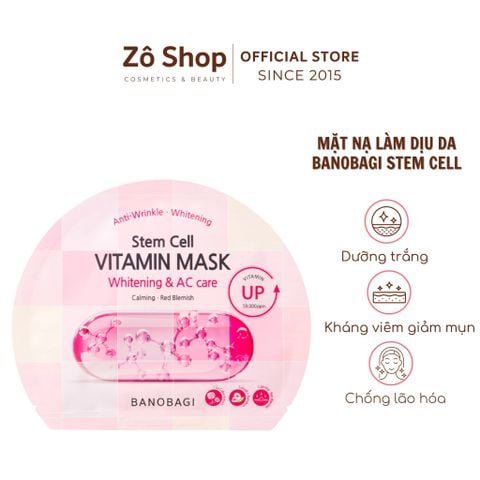 Mặt nạ vitamin và tế bào gốc dưỡng trắng, làm dịu mụn - Banobagi Stem Cell Vitamin Mask Whitening and AC Care 30g