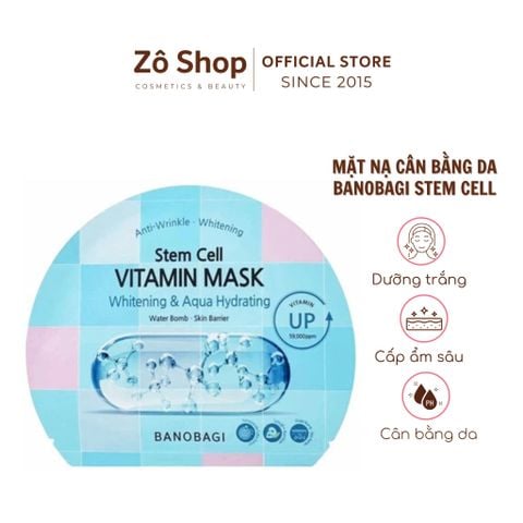 Mặt nạ vitamin và tế bào gốc dưỡng trắng, cân bằng da - Banobagi Stem Cell Vitamin Mask Whitening And Aqua Hydrating 30g