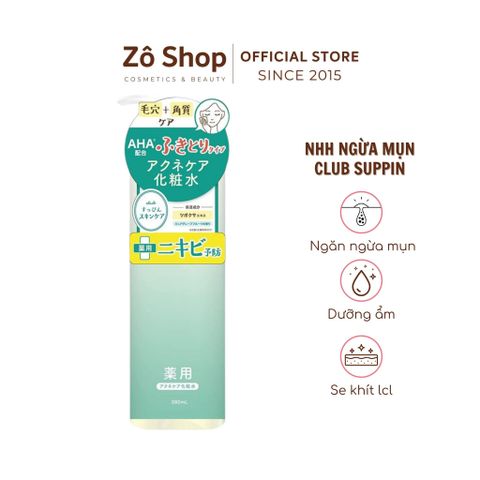 Nước hoa hồng Club Suppin Lotion Acne Care se khít lỗ chân lông, ngừa mụn 380ml