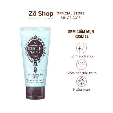Sữa rửa mặt cải thiện mụn Rosette Pasta Acne Clear 80g