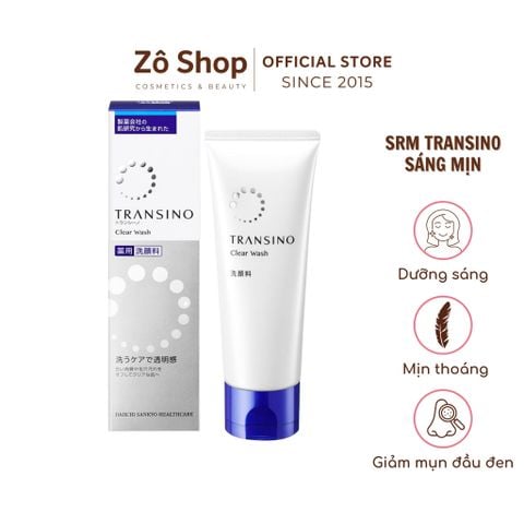 Sữa rửa mặt dưỡng trắng, ngừa nám/ tàn nhang, se khít lỗ chân lông - Transino Clear Wash (100g)