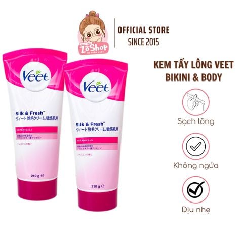 Kem tẩy lông bikini, toàn thân (dòng nhẹ dịu) - Veet Botanicals (210g)