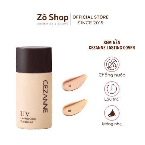 Kem nền chống nước lâu trôi - Cezanne UV Lasting Cover Foundation SPF50 + / PA +++