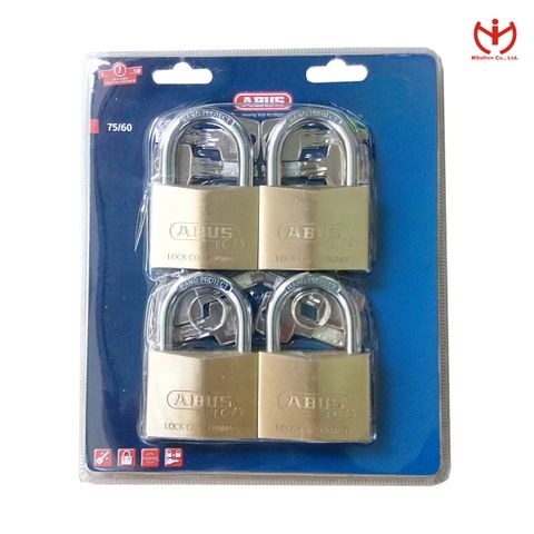  Bộ 4 Ổ Khóa ABUS EC 75/60 MK4 Thân Đồng Rộng 60mm Chìa Vi Tính 3 Chìa Chủ - MSOFT 