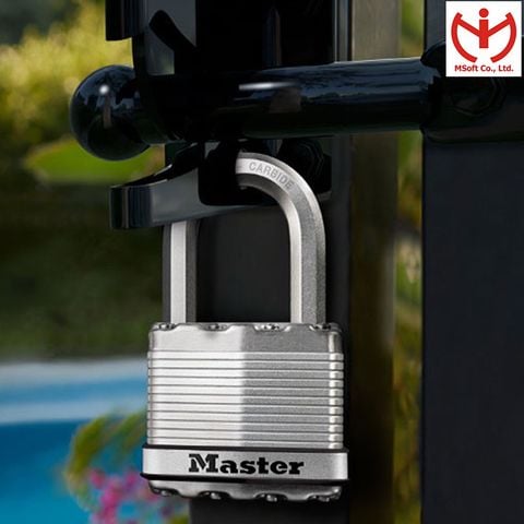  Khóa Chống Cắt Master Lock M5X DLF Thân Rộng 52mm Càng Dài 2 Chìa Răng Cưa - MSOFT 