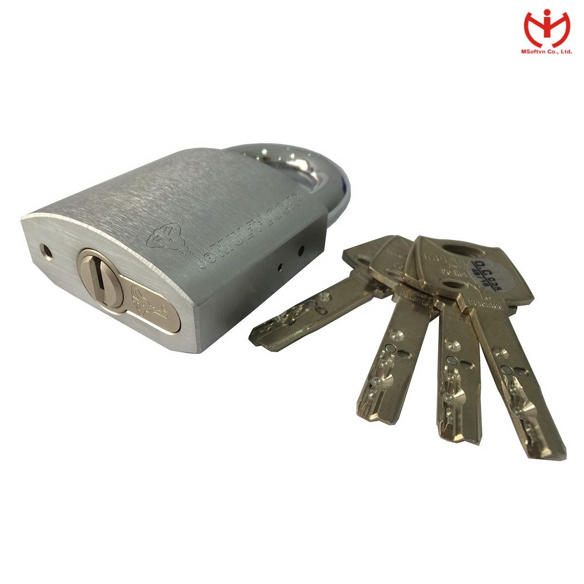 Khóa Israel Mul-T-Lock G-55 thân đồng 55mm bọc crom 4 chìa từ tính - MSOFT