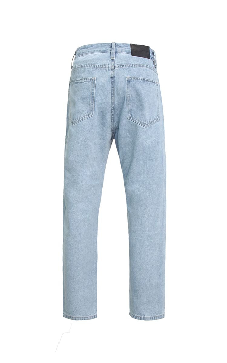 Baggy Jean In Mid Stone Wash Blue