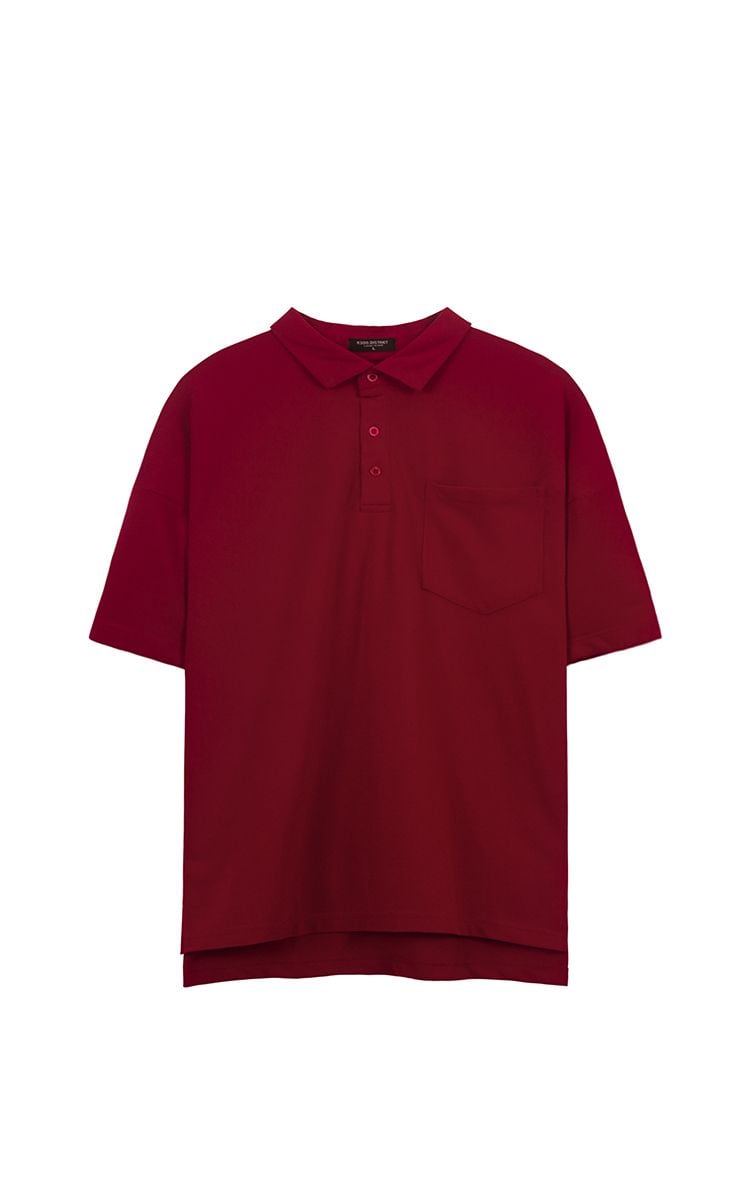 Oversized Polo Shirt In Red