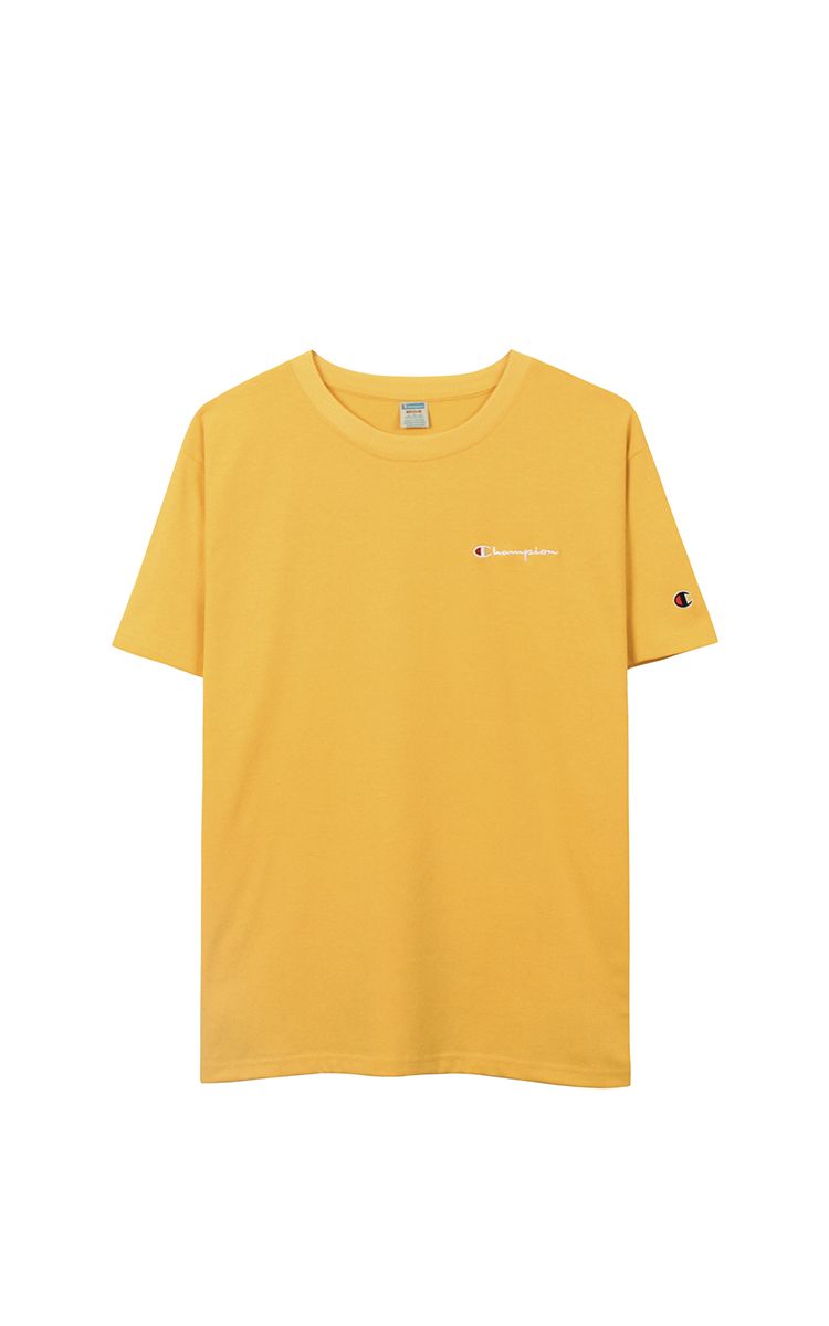 Champion Embroidered Logo T-Shirt In Yellow