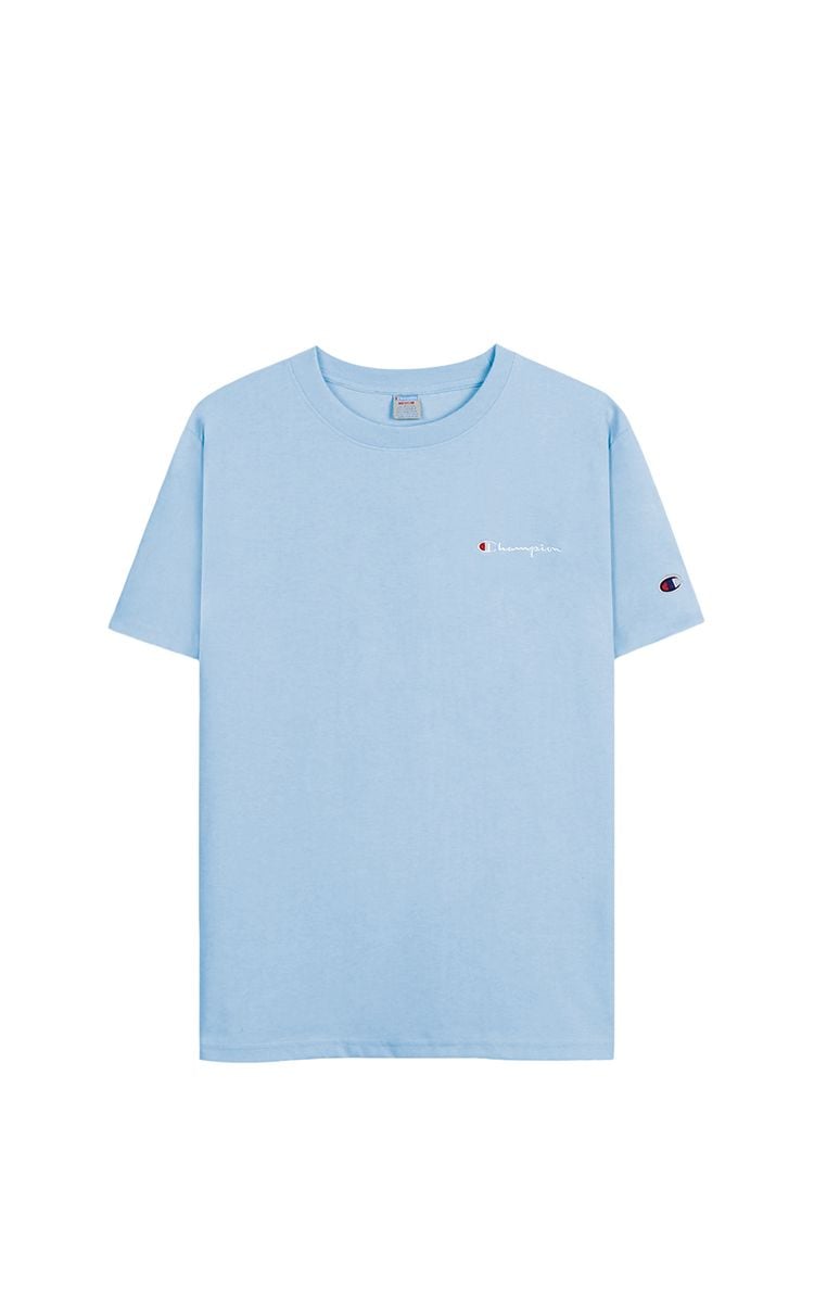 Champion Embroidered Logo T-Shirt In Light Sky Blue