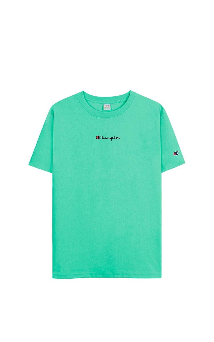 Champion Embroidered Logo In the Middle T-Shirt In Aqua Green