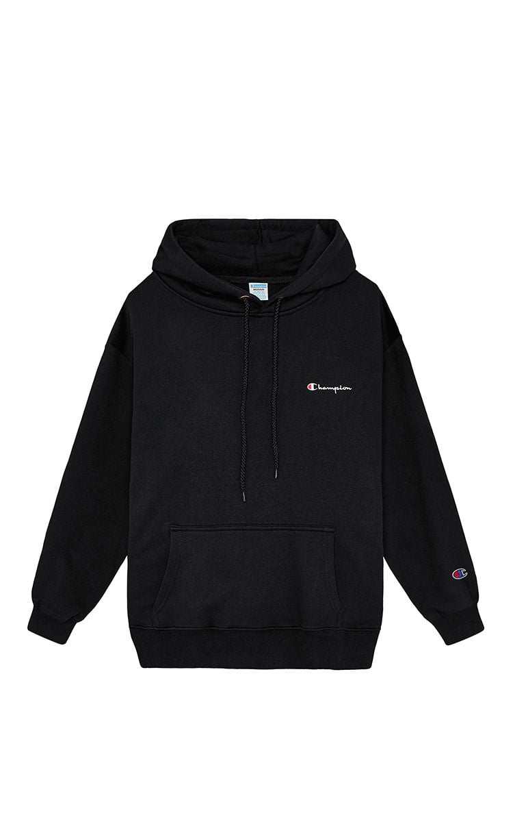 Champion Embroidered Logo Hoodie In Black