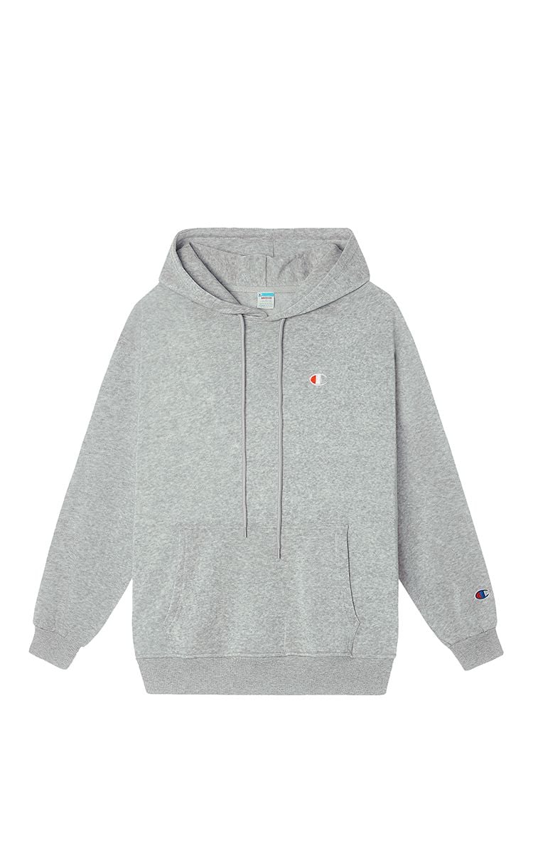 Champion Embroidered Logo Hoodie In Grey