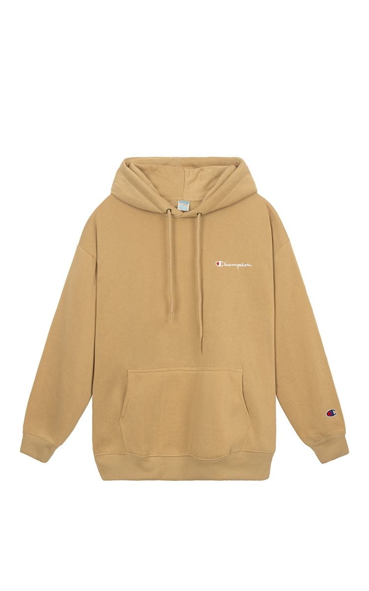 Champion Embroidered Logo Hoodie In Brown