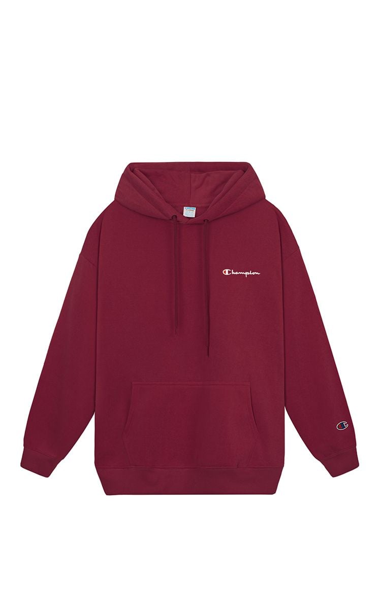 Champion Embroidered Logo Hoodie In Red