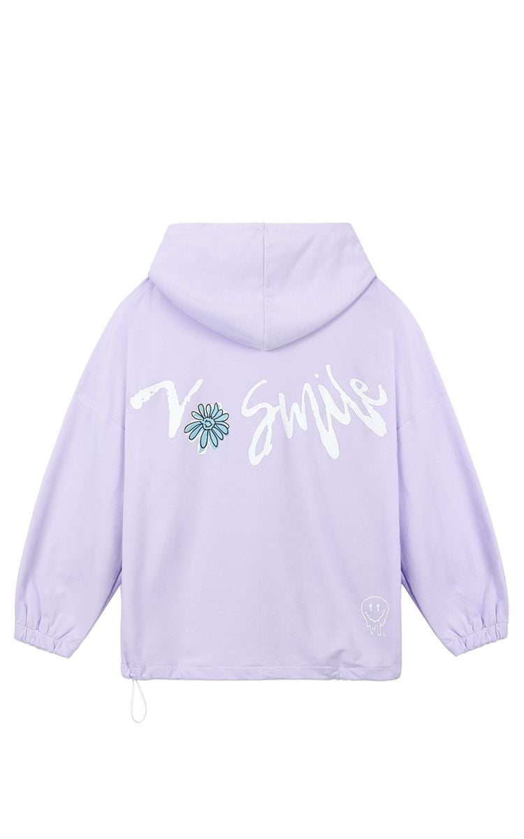 No Smile Oversized Hoodie In Purple